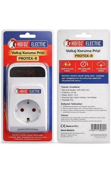Horoz Protex-r Akım Korumalı Priz 16 Amper 220 Volt Digital Ekran