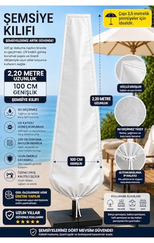 Şemsiye Kılıfı Su Geçirmez 230 Gr Dokuma Naylon Branda Uv Korumalı Çap 3,5 Metre Şemsiyeler İçin Bahçe Şemsiye Koruyucu Beyaz Şemsiye Kılıfı Su Geçirmez 230 Gr Dokuma Naylon Branda Uv Korumalı Çap 3,5 Metre Şemsiyeler İçin Bahçe Şemsiye Koruyucu Beyaz