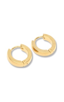 Ocean Pole Gold Düz 3 Mm Çelik Erkek Küpe Altın