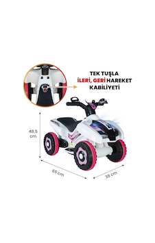 Uj Toys Ranger 6V Prenses Akülü Atv Beyaz
