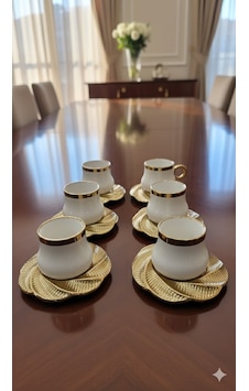 Sultan Gold Kahve Takımı 6 Kişilik Gold Sultan Gold Kahve Takımı 6 Kişilik Gold