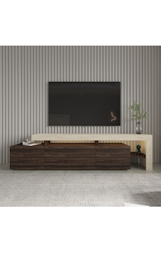 Beliz Modern Led Işıklı 3 Kapaklı, Raflı Tv Sehpası 192 Cm Traverten/ceviz Beliz Modern Led Işıklı 3 Kapaklı, Raflı Tv Sehpası 192 Cm Traverten/ceviz