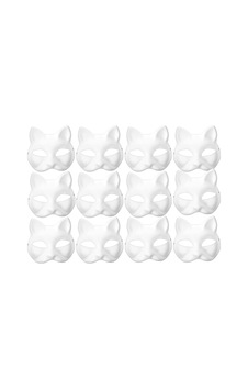 12'li Boyanabilir Kedi Maske Seti 3d Baskı Beyaz Maske Dıy Boyama & Hobi Maskesi Çocuk Ve Yetişkin Uy 12'li Boyanabilir Kedi Maske Seti 3d Baskı Beyaz Maske Dıy Boyama & Hobi Maskesi Çocuk Ve Yetişkin Uy