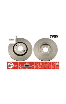 Ön Fren Aynası R21 89 94 2.0ie 2.1 D Turbo 264.5x20.5x4delik Trw 7700764193/ 7701467955 Ön Fren Aynası R21 89 94 2.0ie 2.1 D Turbo 264.5x20.5x4delik Trw 7700764193/ 7701467955