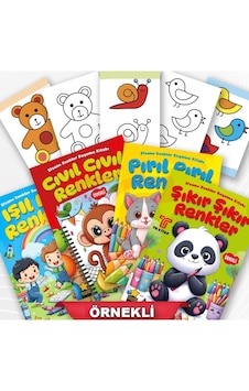 Ema Efsane Renkler Örnekli Boyama Kitabı 4 Kitap Set
