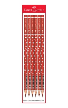 Faber Castell Faber Castel Yıldızlı Kırmızı Başlık Kalemi 6 Adet Faber Castell Faber Castel Yıldızlı Kırmızı Başlık Kalemi 6 Adet