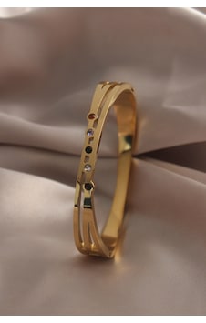Gold Renk Zirkon Taşlı Gold Renk Kadın Kelepçe 316l Çelik Çok Renkli Gold Renk Zirkon Taşlı Gold Renk Kadın Kelepçe 316l Çelik Çok Renkli