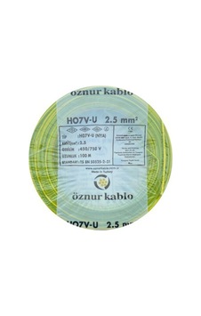 2.5 Mm Nya %100 Bakır Tek Damar Kablo Sarı-yeşil Renk 1 Top 100 Metre 2.5 Mm Nya %100 Bakır Tek Damar Kablo Sarı-yeşil Renk 1 Top 100 Metre