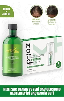 Motto Plus Professional Hızlı Saç Uzatma Ve Yeni Saç Oluşumu 2'li Saç Bakım Seti Protein - Collagen Motto Plus Professional Hızlı Saç Uzatma Ve Yeni Saç Oluşumu 2'li Saç Bakım Seti Protein - Collagen