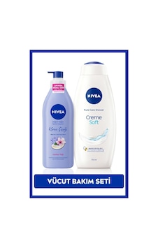 Creme Soft Kremsi Dokunuş Duş Jeli 750ml Ve Değerli Yağlar Içeren Nemlendirici Vücut Losyonu 400ml