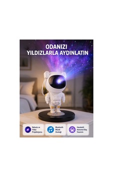 Astronot Projeksiyon Lambası Müzikli Ve Uzaktan Kumandalı