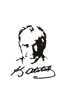 K.atatürk Silüetli İmzalı Oto Sticker Siyah 19x15cm K.atatürk Silüetli İmzalı Oto Sticker Siyah 19x15cm