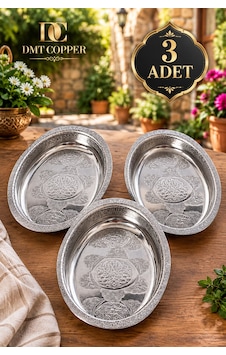 430 Kalite Krom Çelik 3 Adet İşlemeli Kayık Tabak 27 Cm El Yapımı Pilav Ve Salata Sunum Tabağı 430 Kalite Krom Çelik 3 Adet İşlemeli Kayık Tabak 27 Cm El Yapımı Pilav Ve Salata Sunum Tabağı
