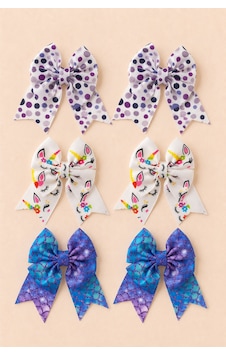 Esila Kids Kız Çocuk Toka Seti Rengarenk Desenli 6'lı Set Çok Renkli-4 Esila Kids Kız Çocuk Toka Seti Rengarenk Desenli 6'lı Set Çok Renkli-4