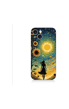 Apple Uyumlu iPhone 15 Plus Güneş Ve Ayçiçeği Desenli Silikon Kılıf Silikon Apple Uyumlu iPhone 15 Plus Güneş Ve Ayçiçeği Desenli Silikon Kılıf Silikon