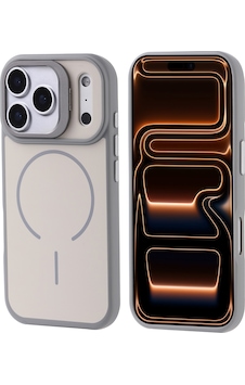 Apple Uyumlu iPhone 17 Pro Max Kılıf M-safe Şarj Özellikli Kamera Standlı Notron Kapak Gri Apple Uyumlu iPhone 17 Pro Max Kılıf M-safe Şarj Özellikli Kamera Standlı Notron Kapak Gri