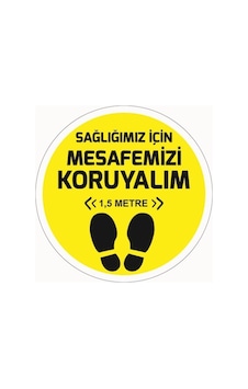Korana Virüs Sosyal Mesafe Yer Yapışkanı- 3 Adet