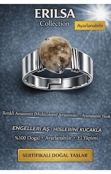 Erilsa Renkli Amazonit Doğal Taş Ayarlanabilir Yüzük Çok Renkli Erilsa Renkli Amazonit Doğal Taş Ayarlanabilir Yüzük Çok Renkli