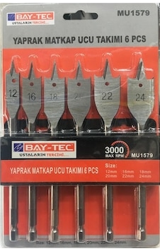 Bay-tec Ahşap Yaprak Delici Uç 6 Parça Ahşap Delici Matkap Ucu Bay-tec Ahşap Yaprak Delici Uç 6 Parça Ahşap Delici Matkap Ucu
