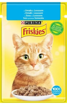 Purina Friskies Somonlu Pouch Yetişkin Kedi Yaş Maması 12 x 85 G Purina Friskies Somonlu Pouch Yetişkin Kedi Yaş Maması 12 x 85 G