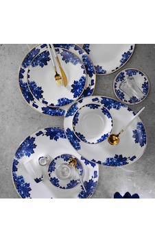 Evaliza King Flower Gold 42 Parça 6 Kişilik Kahvaltı Takımı Beyaz - Lacivert Evaliza King Flower Gold 42 Parça 6 Kişilik Kahvaltı Takımı Beyaz - Lacivert