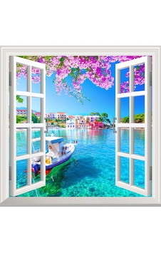 Pencere Poster Duvar Kağıdı Assos Yapışkanlı Sticker