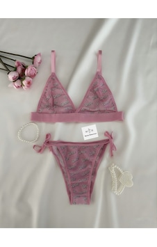 Mh Moony Homewears Maffel Barbie Bralet Takım Pembe Mh Moony Homewears Maffel Barbie Bralet Takım Pembe