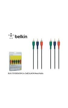 BELKIN BLK-F3Y080BF2M 2M 3XRCA,M/M METAL KABLO BELKIN BLK-F3Y080BF2M 2M 3XRCA,M/M METAL KABLO