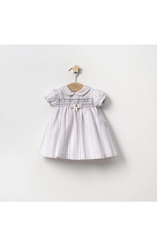 Lamato Baby Yazlık Robası Zikzaklı Çizgili Bebe Kız Elbise Gri Lamato Baby Yazlık Robası Zikzaklı Çizgili Bebe Kız Elbise Gri