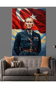 Mareşal Üniformasıyla Atatürk Ve Bayrak Dekoratif Kanvas - Mdf Ahşap Tablo Mareşal Üniformasıyla Atatürk Ve Bayrak Dekoratif Kanvas - Mdf Ahşap Tablo