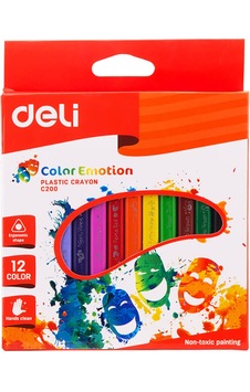 Deli Plastik Crayon Pastel Boya 12'li Deli Plastik Crayon Pastel Boya 12'li