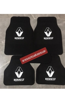 Renault Logolu Siyah Çift Katlı Halı Paspas Seti Renault Logolu Siyah Çift Katlı Halı Paspas Seti