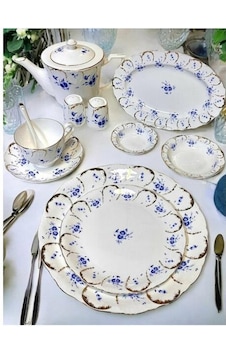Royking Queen Blue 44 Parça Kahvaltı Takımı Desenli Royking Queen Blue 44 Parça Kahvaltı Takımı Desenli