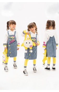 Minigimin Cicileri Miniğimin Cicileri Kız Çocuk Kot Jileli 4 Parça Set - Mavi Minigimin Cicileri Miniğimin Cicileri Kız Çocuk Kot Jileli 4 Parça Set - Mavi