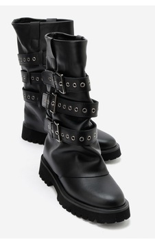 Luvi Shoes Caldy Siyah Hakiki Deri Tokalı Kadın Biker Bot Luvi Shoes Caldy Siyah Hakiki Deri Tokalı Kadın Biker Bot