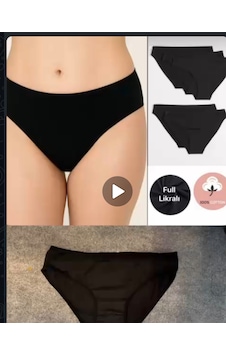 Nurivastore Siyah Bikini Külot Beyaz