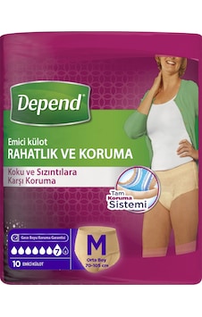 Depend Emici Külot Kadın Hasta Bezi Orta Boy 10'Lu Depend Emici Külot Kadın Hasta Bezi Orta Boy 10'Lu