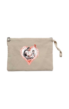 Atatürk Ve Çocuk Krem Clutch Astarlı Cüzdan / El Çantası Atatürk Ve Çocuk Krem Clutch Astarlı Cüzdan / El Çantası