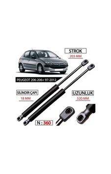 Peugeot 206 Hatchback Bagaj Amortisörü Takimi Yan Sanayi 8731e6 20194341 Peugeot 206 Hatchback Bagaj Amortisörü Takimi Yan Sanayi 8731e6 20194341