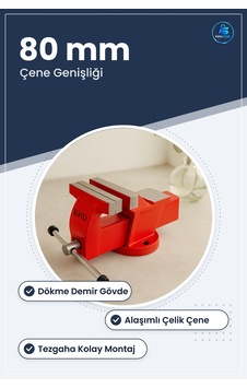 Sabit Tezgah Mengenesi 80 Mm Dökme Demir Gövdeli Çelik Çeneli Atö Sabit Tezgah Mengenesi 80 Mm Dökme Demir Gövdeli Çelik Çeneli Atö