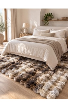 Hoom Rugs Rabbit 420 Multi Kahve Çift Renkli Peluş Halı Çok Renkli Hoom Rugs Rabbit 420 Multi Kahve Çift Renkli Peluş Halı Çok Renkli