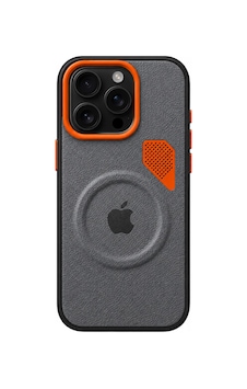 Apple iPhone 16 Pro Max Uyumlu Metal Tuşlu Magsafe Soğutma Izgaralı Vegan Deri Kılıf Ram Serisi Gri Apple iPhone 16 Pro Max Uyumlu Metal Tuşlu Magsafe Soğutma Izgaralı Vegan Deri Kılıf Ram Serisi Gri