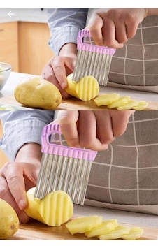 Şekilli Sebze Ve Meyve Dilimleyici Tırtıklö Patates Dilimleyici Çelik Diğer Şekilli Sebze Ve Meyve Dilimleyici Tırtıklö Patates Dilimleyici Çelik Diğer
