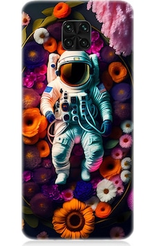 Xiaomi Redmi Note 9 Pro Uyumlu Silikon Kılıf Astronot Ve Çiçekler Xiaomi Redmi Note 9 Pro Uyumlu Silikon Kılıf Astronot Ve Çiçekler