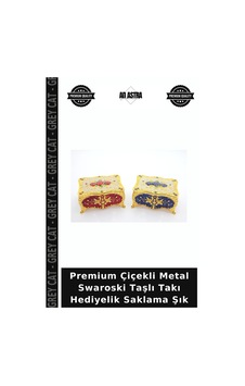 Premium Çiçekli Metal Swaroski Taşlı Takı Hediyelik Saklama Şık Çok Renkli Premium Çiçekli Metal Swaroski Taşlı Takı Hediyelik Saklama Şık Çok Renkli