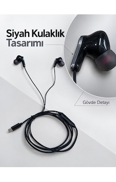 Müzik Ve Sesli Görüşmeler İçin Type C Mikrofonlu Kulaklık Müzik Ve Sesli Görüşmeler İçin Type C Mikrofonlu Kulaklık