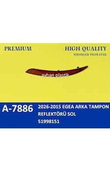 Ayhan A7886 Arka Tampon Reflektörü Sol Fıat Egea Sedan 15 51998151 - Ayhan A7886 Arka Tampon Reflektörü Sol Fıat Egea Sedan 15 51998151 -