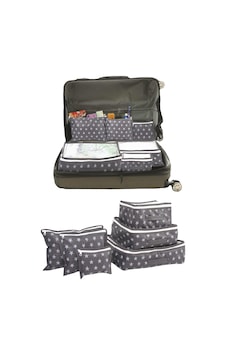 Serstil 6'lı Valiz Düzenleyici Bavul Içi Organizer Set Seyahat Hurcu - Yıldız Desen Serstil 6'lı Valiz Düzenleyici Bavul Içi Organizer Set Seyahat Hurcu - Yıldız Desen