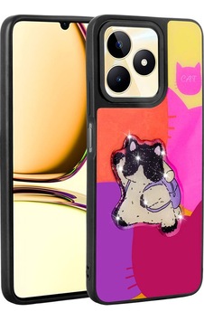 Realme C55 4g Case Shining Embossed Iconic Figured Htstore Amas Silicone Cover-mor