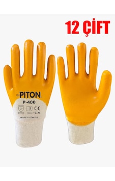 Piton P400 Gold 3/4 Nitril Kaplı Pamuk Örgü İş Eldiveni 12 Adet/çift Piton P400 Gold 3/4 Nitril Kaplı Pamuk Örgü İş Eldiveni 12 Adet/çift